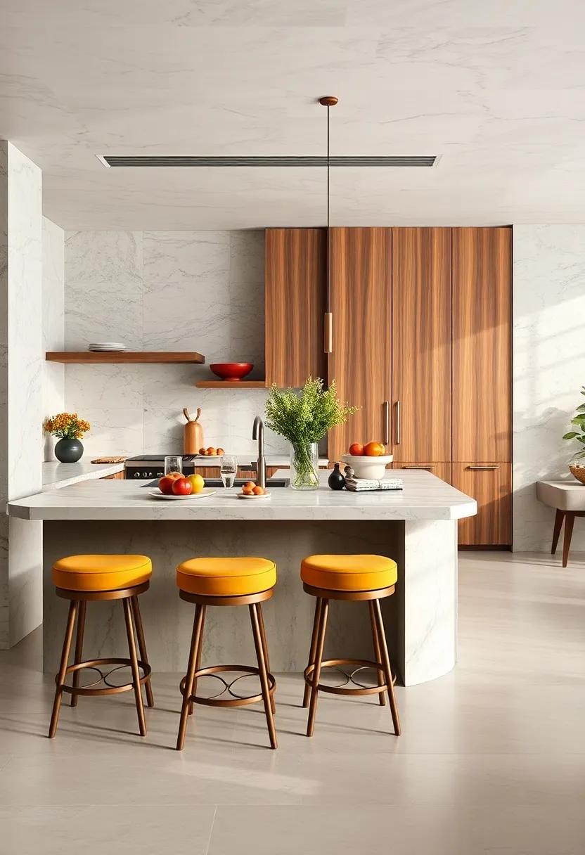 Incorporate a Breakfast Bar: A stylish breakfast bar lined ​with sumptuous stools can combine form and function in your luxury kitchen