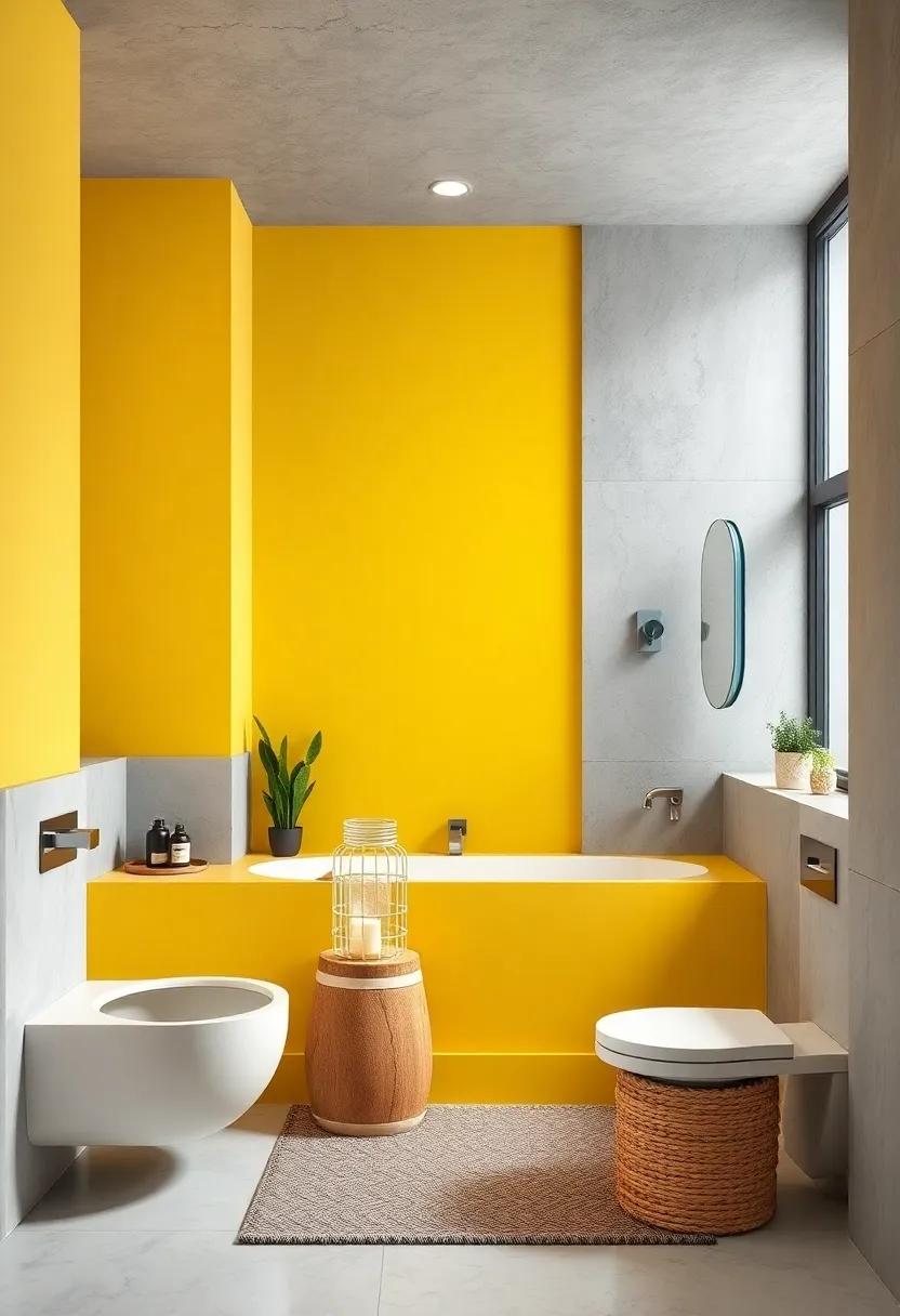 Bright Yellow and Light Gray: A cheerful mix​ that‌ energizes ⁢the space, ​adding a radiant touch‌ to your mornings