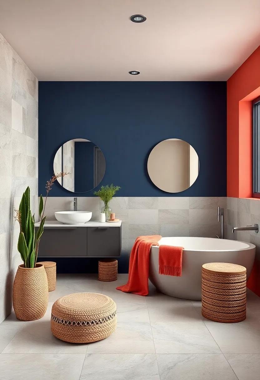 Bold Navy Blue and Bright Coral: A‌ lively ​pairing ‍that adds a vibrant pop to your⁢ space, ideal⁤ for an ⁤energizing morning⁢ routine