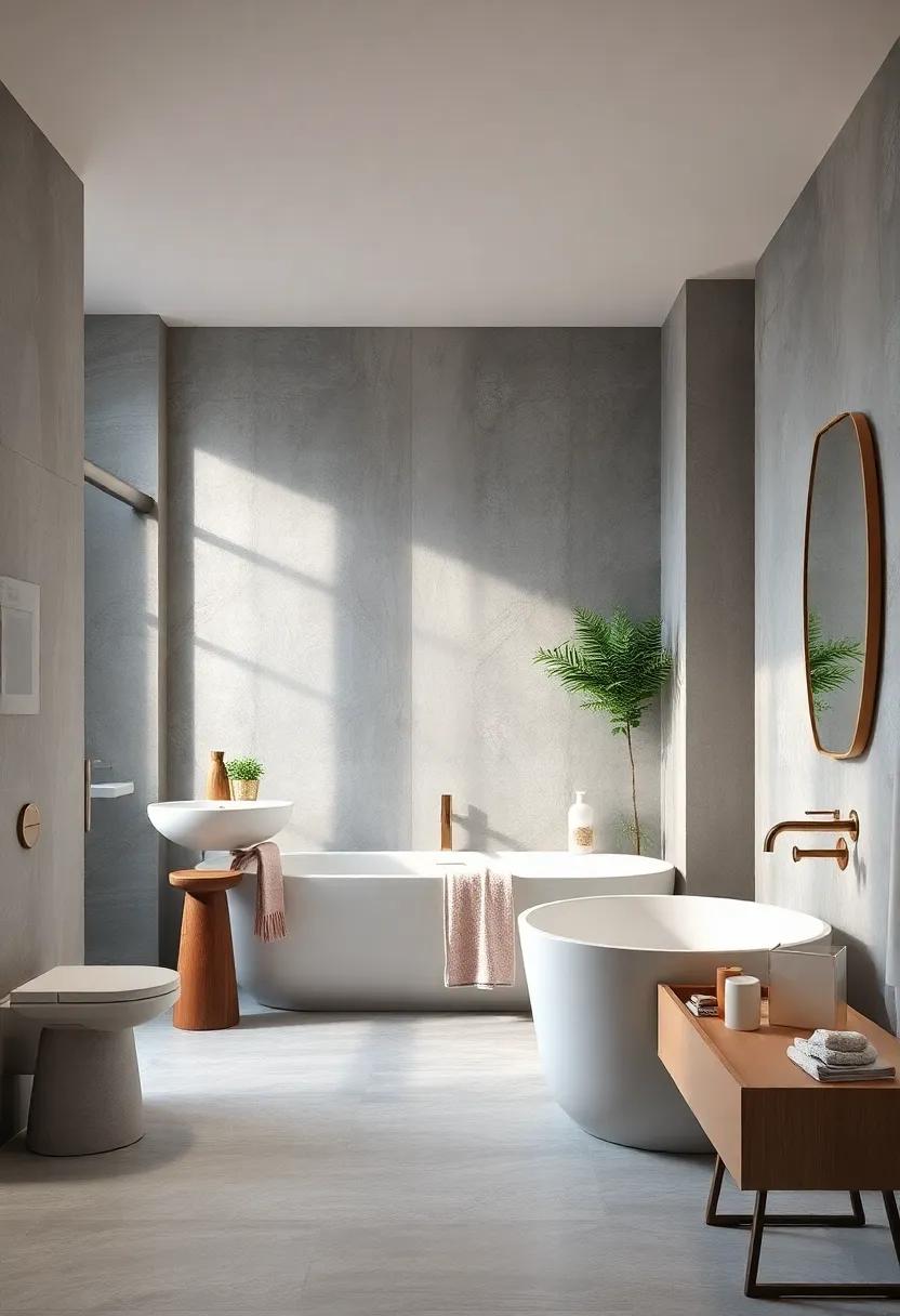 Elegant ⁤Gray with Soft Blush‍ Accents: A‌ refined palette that pairs perfectly ⁣with metallic ‌fixtures for a touch ⁣of luxury