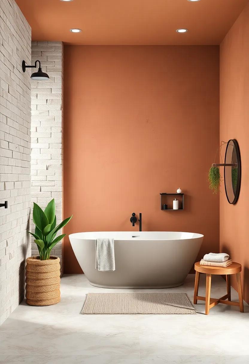 Earthy Terra Cotta ⁤and ‌Sage: A warm and inviting scheme that connects your bathroom to natural elements