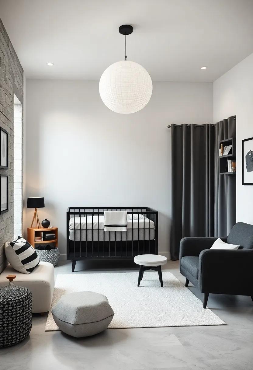Minimalist ⁤Monochrome:⁢ Stick to ‌a sleek ‍black-and-white‍ color scheme for a sophisticated nursery look while retaining a fun and‌ inviting⁤ atmosphere
