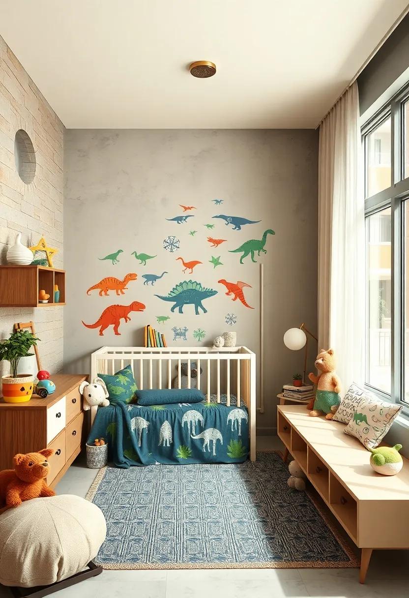 playful Dinosaurs: Foster a fascination with prehistory through⁢ dinosaur-themed bedding, wall ⁢decals,⁢ and⁣ an earthy color‌ palette