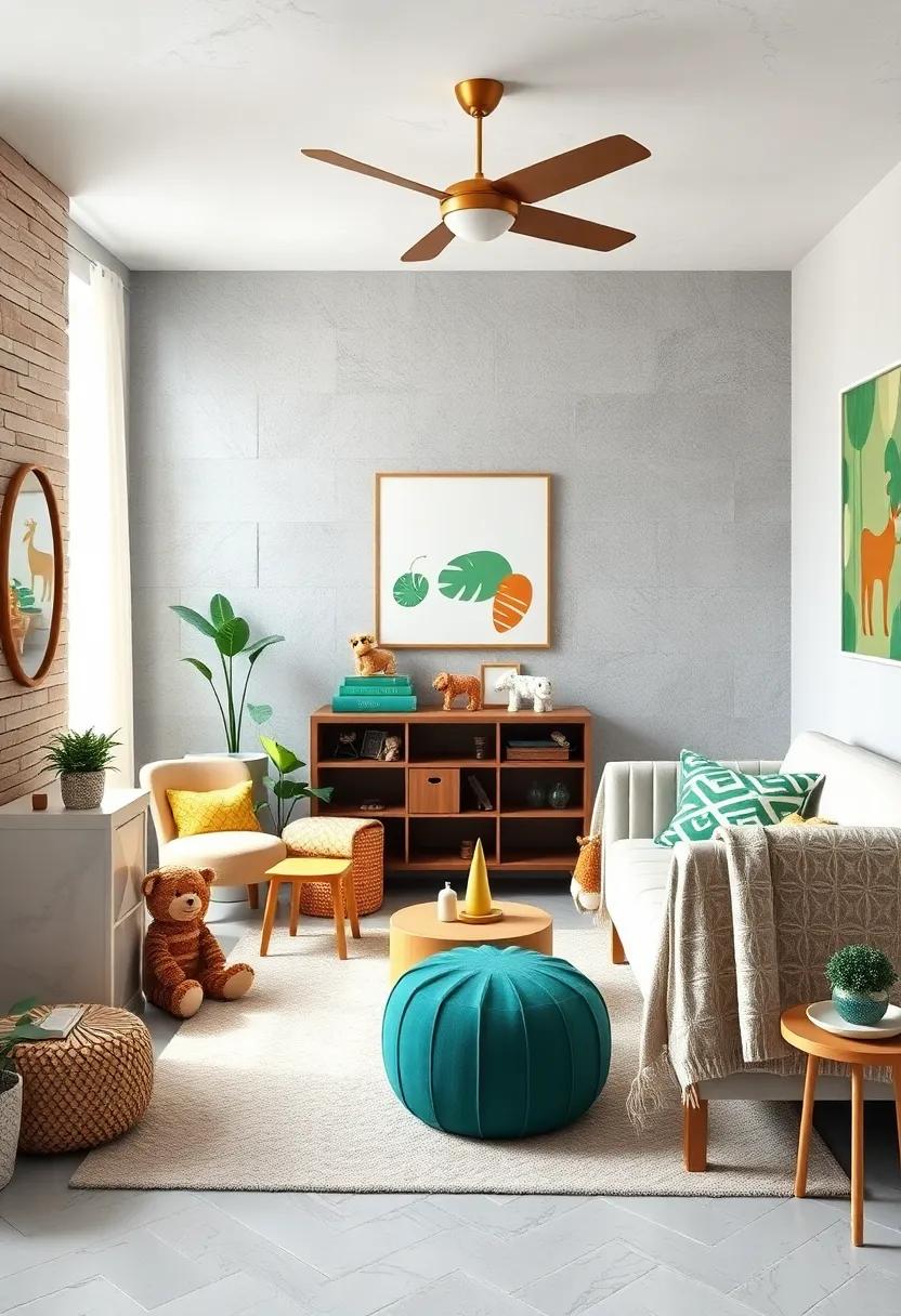 Safari Fun: ​bring the wild into your nursery with animal prints, jungle green hues, and plush toys depicting safari friends