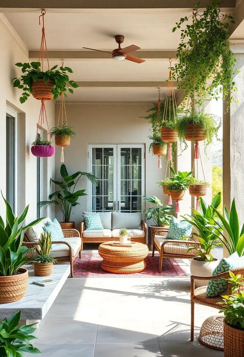 Bohemian Escape: Layer colorful woven hangers ⁤filled with ‍eclectic houseplants to create a ‌vibrant, laid-back ‌atmosphere⁣ that​ encourages self-expression