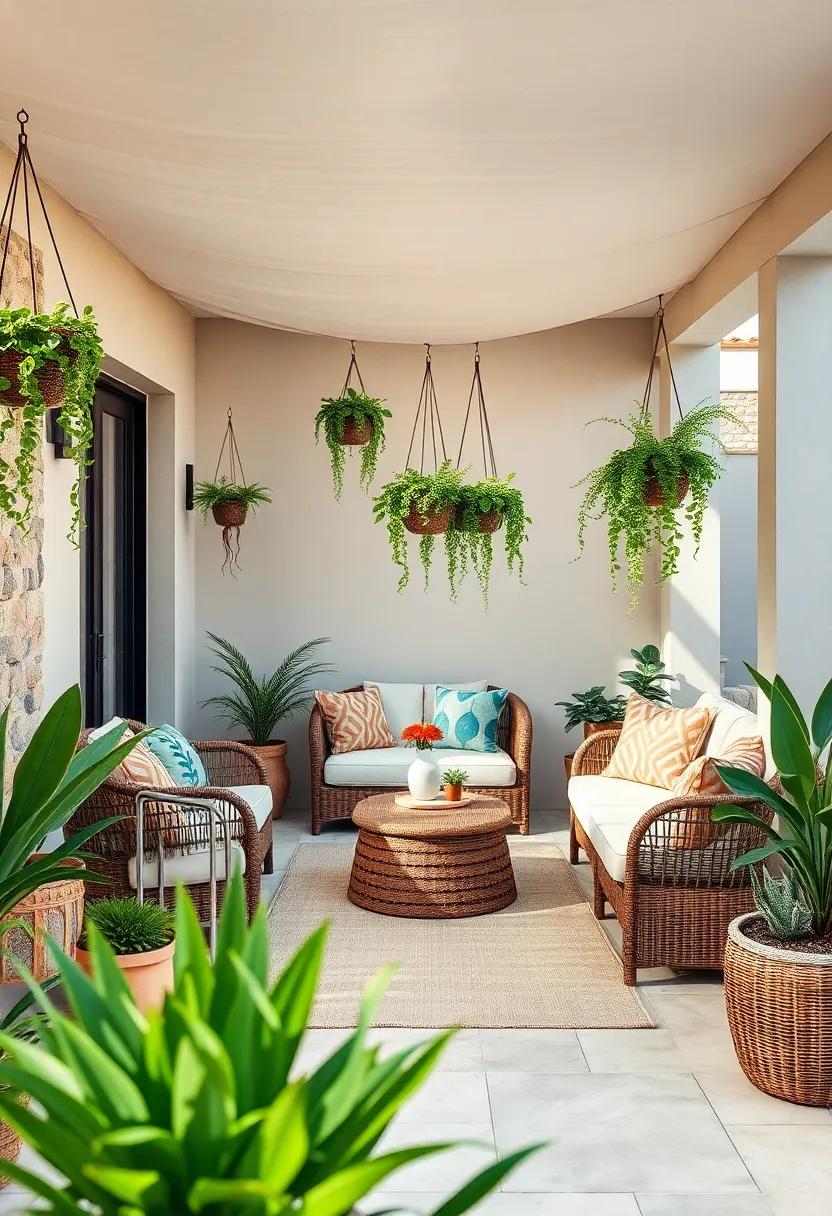 Coastal Cool: Use wicker and natural fibers to create‍ a breezy, ⁤beachy feel, complemented by⁣ hanging‍ plants like beach⁣ strawberry and trailing succulents