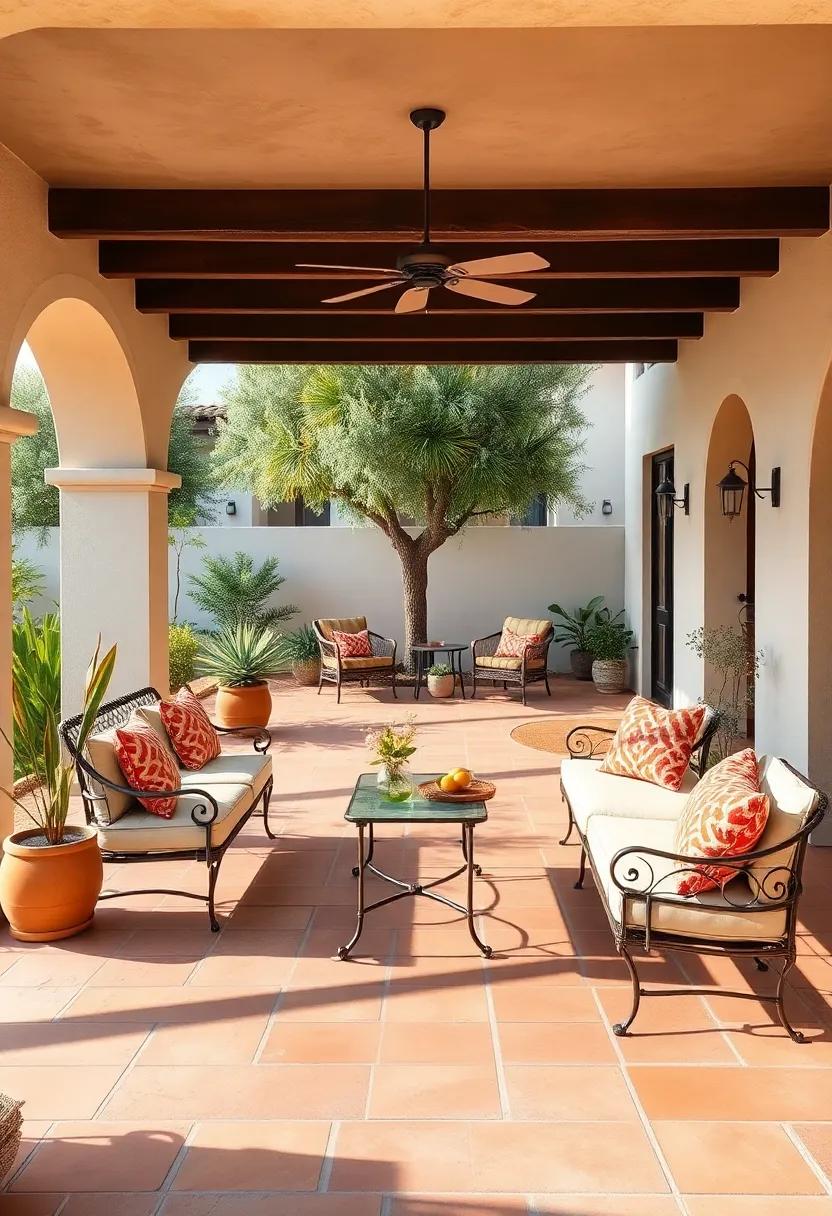 Mediterranean Escape: terracotta⁢ tiles, olive‍ trees, and wrought iron furniture transport you to a sunny villa, perfect for al fresco dining