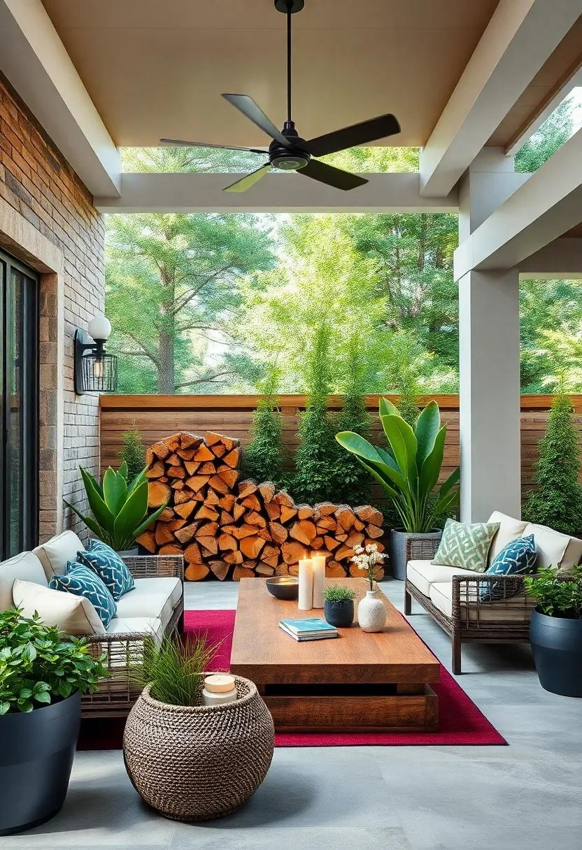 rustic Firewood storage: incorporate decorative wood storage as a functional design element⁤ that ‍complements a cozy ​outdoor vibe