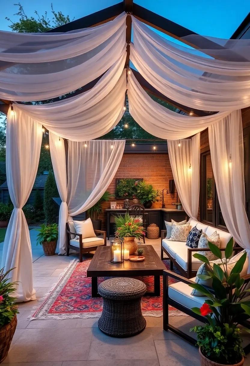 Ethereal Canopy: Create a magical atmosphere with ​sheer,flowing drapes around your seating area,adding softness while defining⁣ your outdoor⁢ space