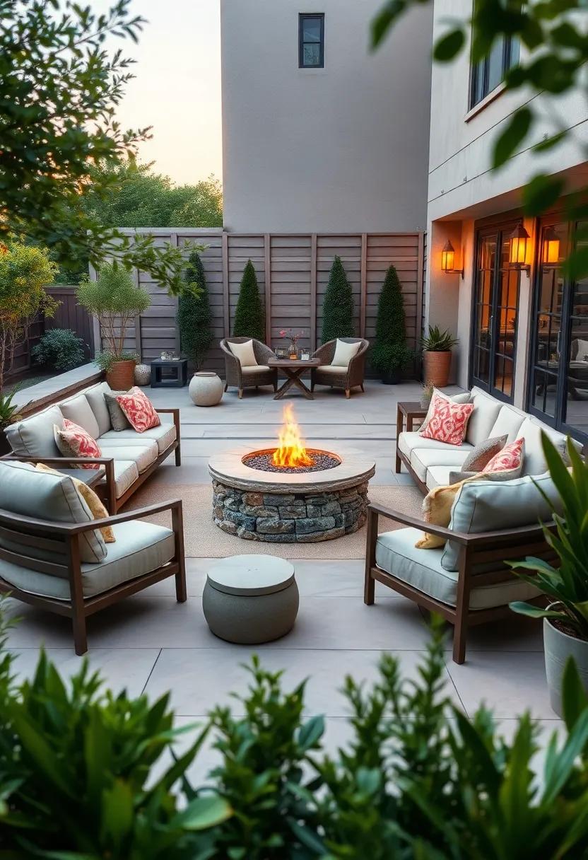 Fire Pit focal Point: Arrange ‍modular ⁣seating ​around ⁢a central fire pit to⁣ create a cozy gathering spot that invites warmth and ⁢conversation‍ as‍ the sun sets