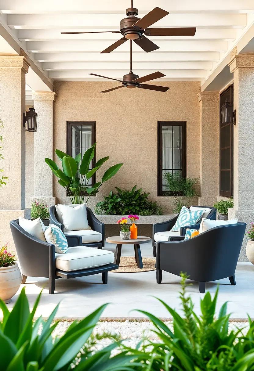 Statement Lounge​ Chairs: Invest in a pair ​of eye-catching, sculptural lounge chairs ‍that ⁣serve as ⁢both functional seating and artistic ⁣outdoor decor