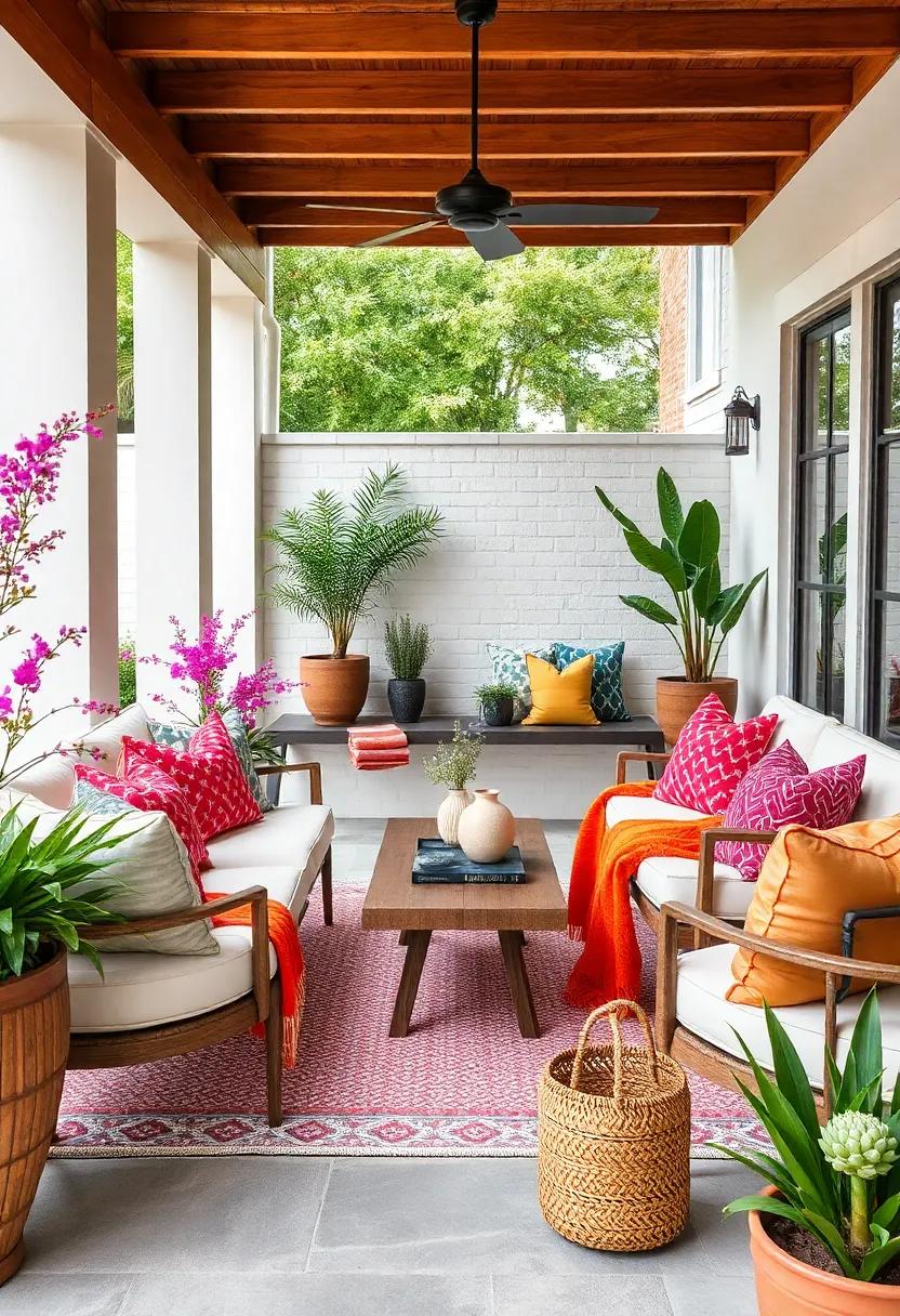 Vibrant Color pops:‍ Mix and match brightly colored⁤ cushions and throws ⁤on neutral patio furniture to inject fun and ⁣personality ⁣into⁤ your ⁣outdoor area