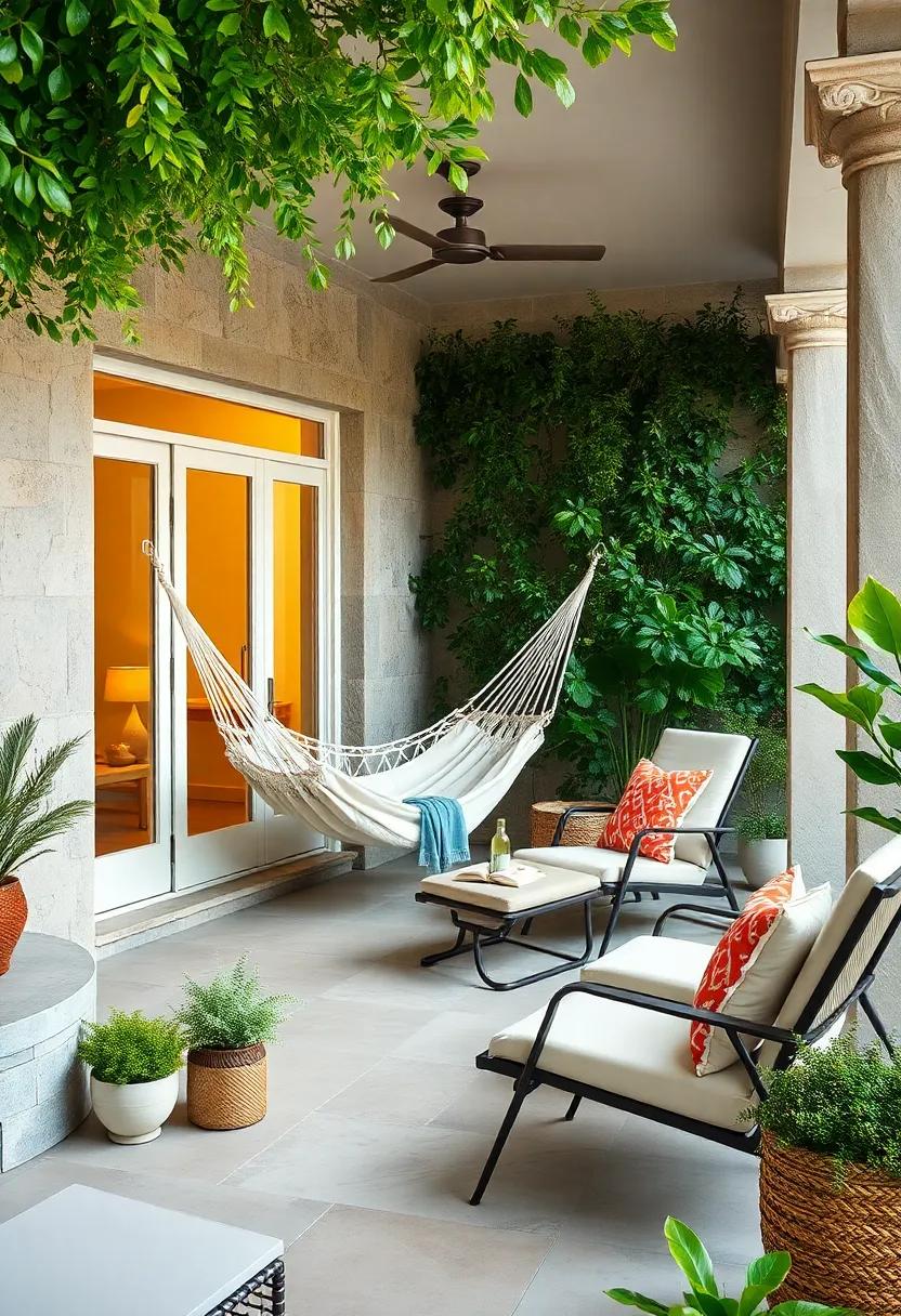 Create a Cozy​ Reading Nook: Hang a hammock ‌in a shaded corner and place lounge chairs nearby ⁣for a serene reading spot