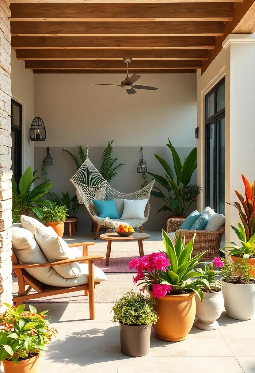 Incorporate Potted Plants: surround your seating area with vibrant potted plants to ‍enhance the ⁢natural feel of your outdoor space