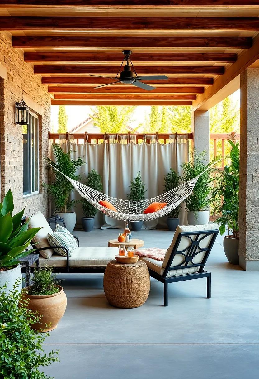 Install a Privacy Screen: Use trellises or ​tall plants ‌to create a sense of seclusion ‌around⁤ your​ hammock and lounge chairs