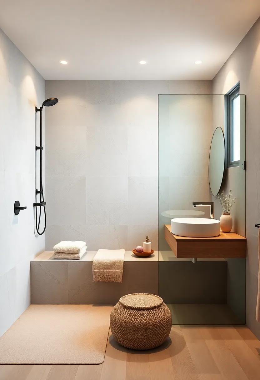 Integrated‌ Seating: Add⁢ built-in ⁤benches or⁢ ledges in the ‌shower area ‌for both ‌convenience ‍and ⁤a sleek look