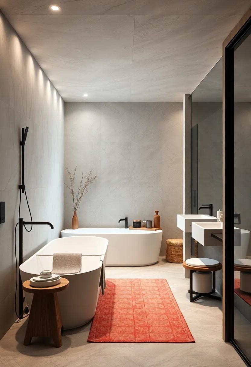 Spa-Like⁣ Features: ‍Include items like a freestanding tub or rainfall showerhead for ‍a luxurious ‍yet simplistic touch