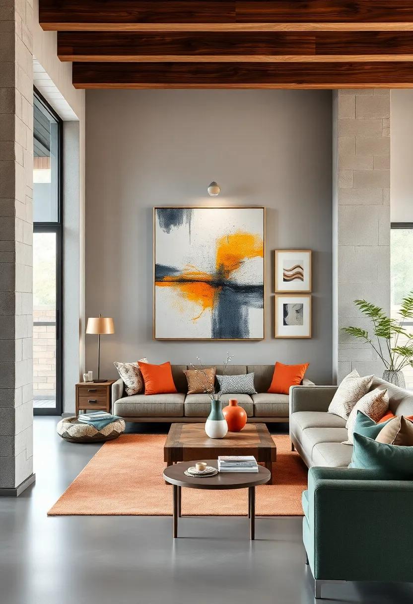 Artistic Pairing: Complement a ⁢larger‌ abstract piece with ⁢smaller artworks to ‍create ‍a balanced composition ​that draws the eye around the room