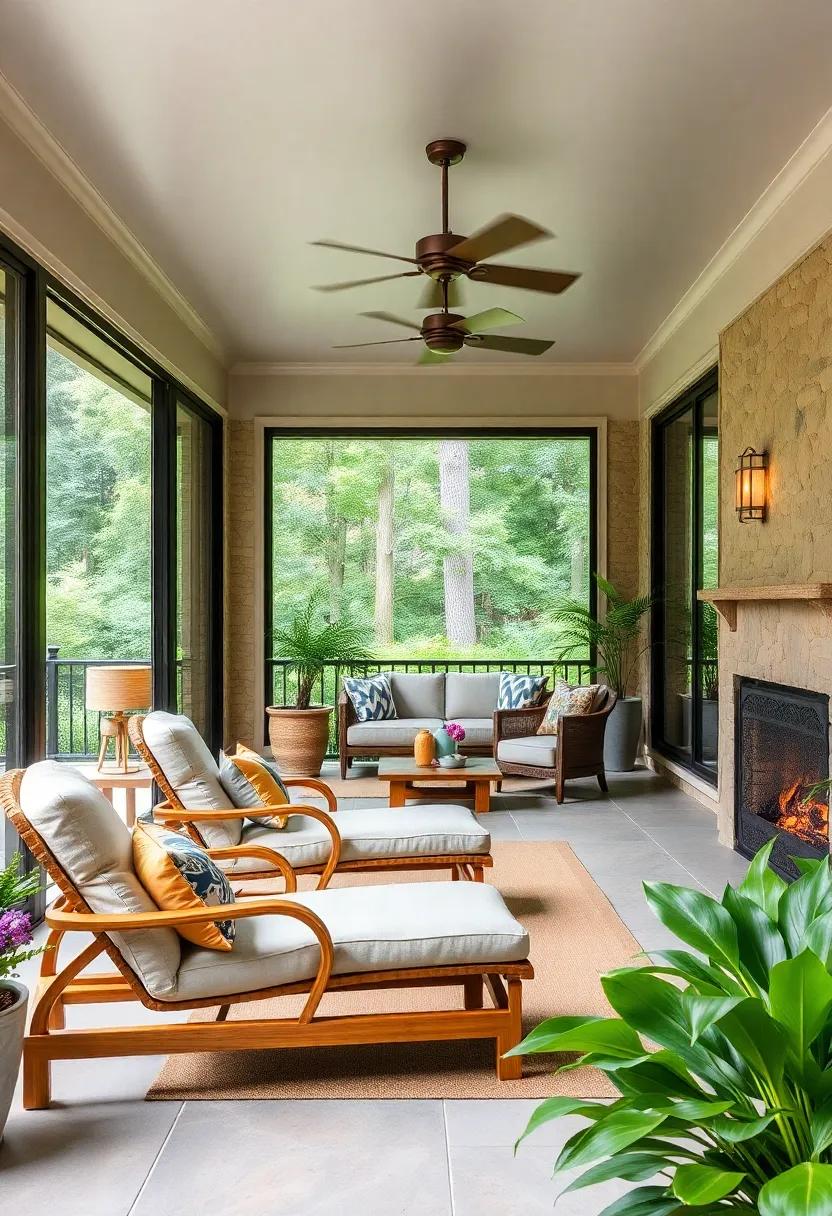 Blending Indoor and Outdoor: Use seamless transitions with ⁢sliding glass doors that open fully to‍ merge‍ your living area with ⁤your⁣ screened ‍porch
