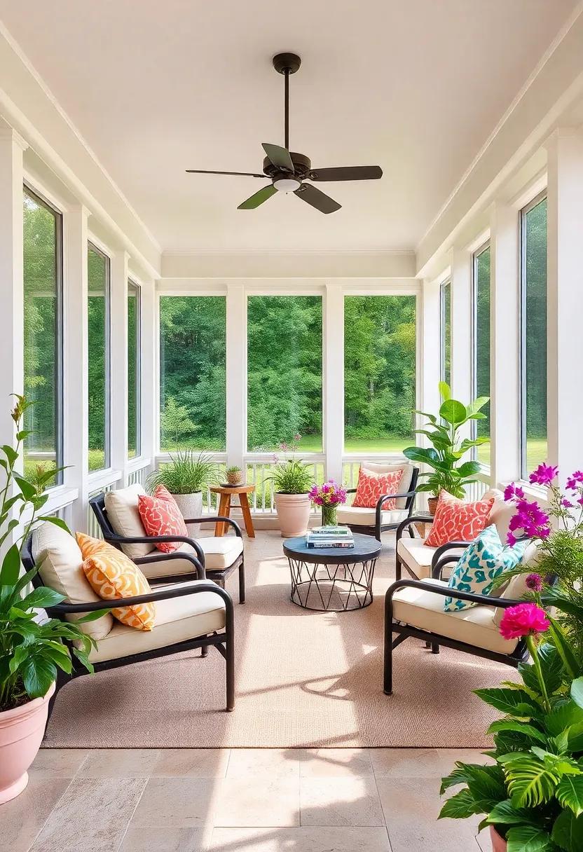 Brighten‌ Up ⁢with Bold Paint: Use bright or ​pastel paint ⁤shades on your screened porch to create a‌ cheerful backdrop that energizes​ the space