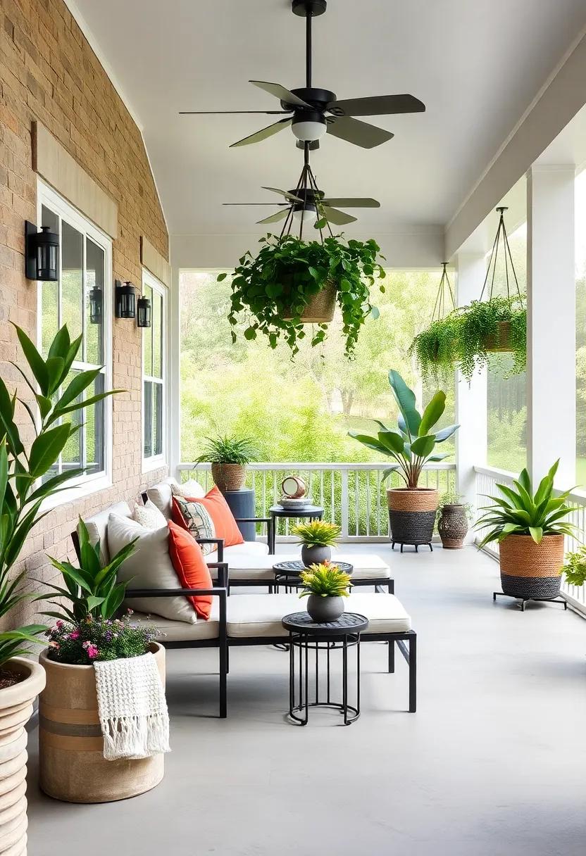 Embrace Nature with Hanging Plants: ⁤Introduce a vibrant touch to your screened porch by ‍adding hanging plants, creating a green oasis ​that invites ‌tranquility