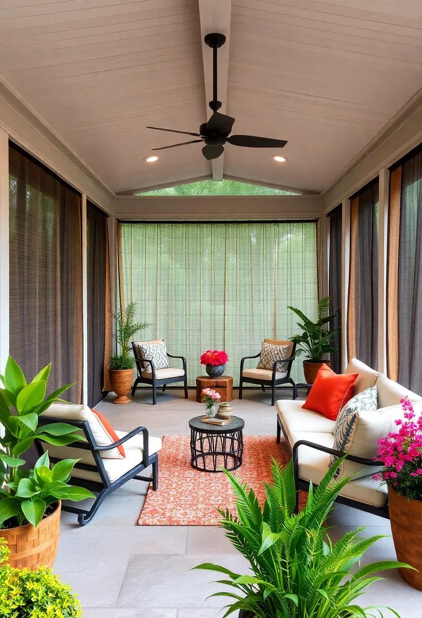 screened Walls for Added ⁣Privacy: Incorporate fabric or wooden screens to section off portions of your porch, ensuring privacy and​ a cozy feel