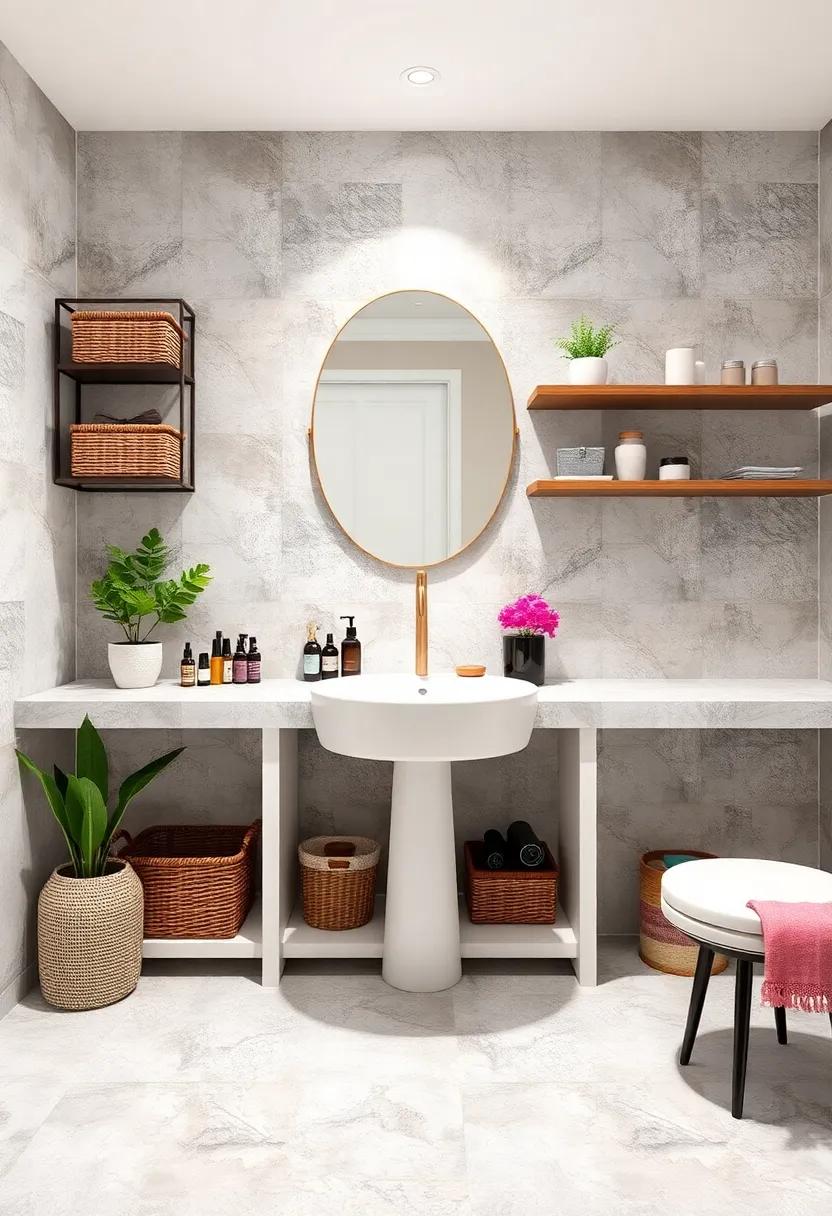 Compact Baskets: Use stylish baskets under the sink or on shelves to group similar makeup items together while maintaining a ⁤cohesive look