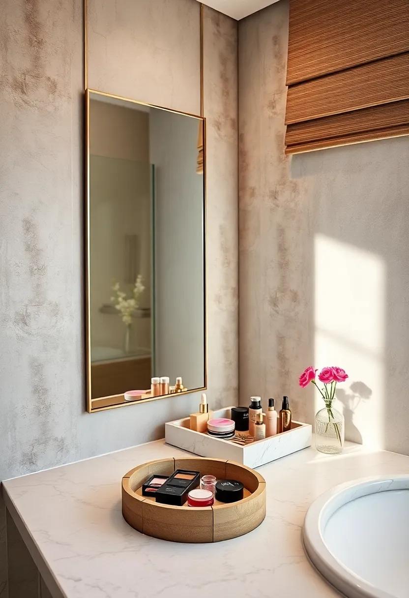decorative ​Trays: Arrange your makeup on decorative trays for‌ an organized yet stylish look, perfect for showcasing your favorite items without ‍overwhelming⁣ the space
