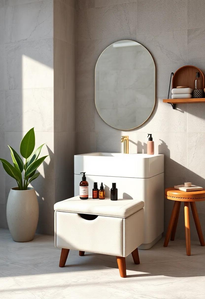 Step Stool with‌ Storage: Select a⁣ step stool that ‍can open up to reveal storage inside,perfect for a variety of makeup items,while also providing extra height when needed