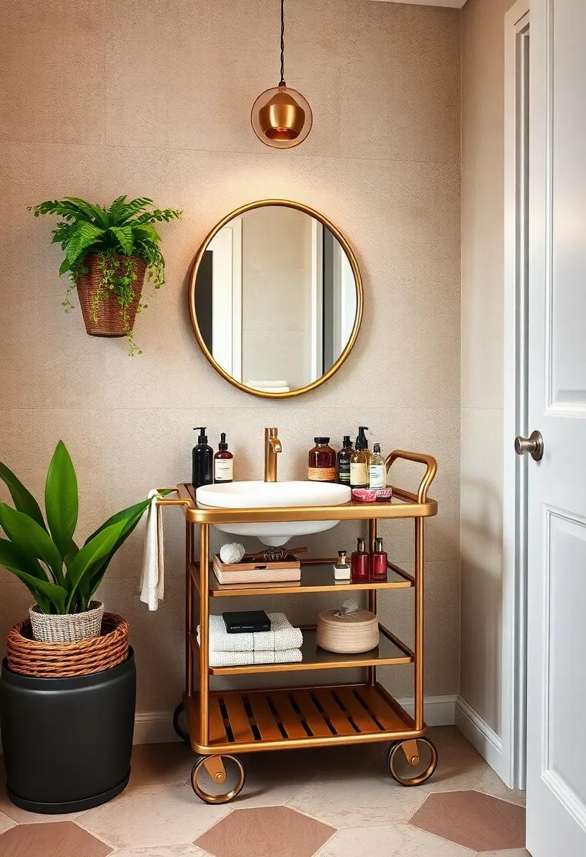 Vintage Tea Trolley: ​Source a vintage ‌tea trolley for ⁢a whimsical ⁤yet practical storage solution that can seamlessly fit into any bathroom style