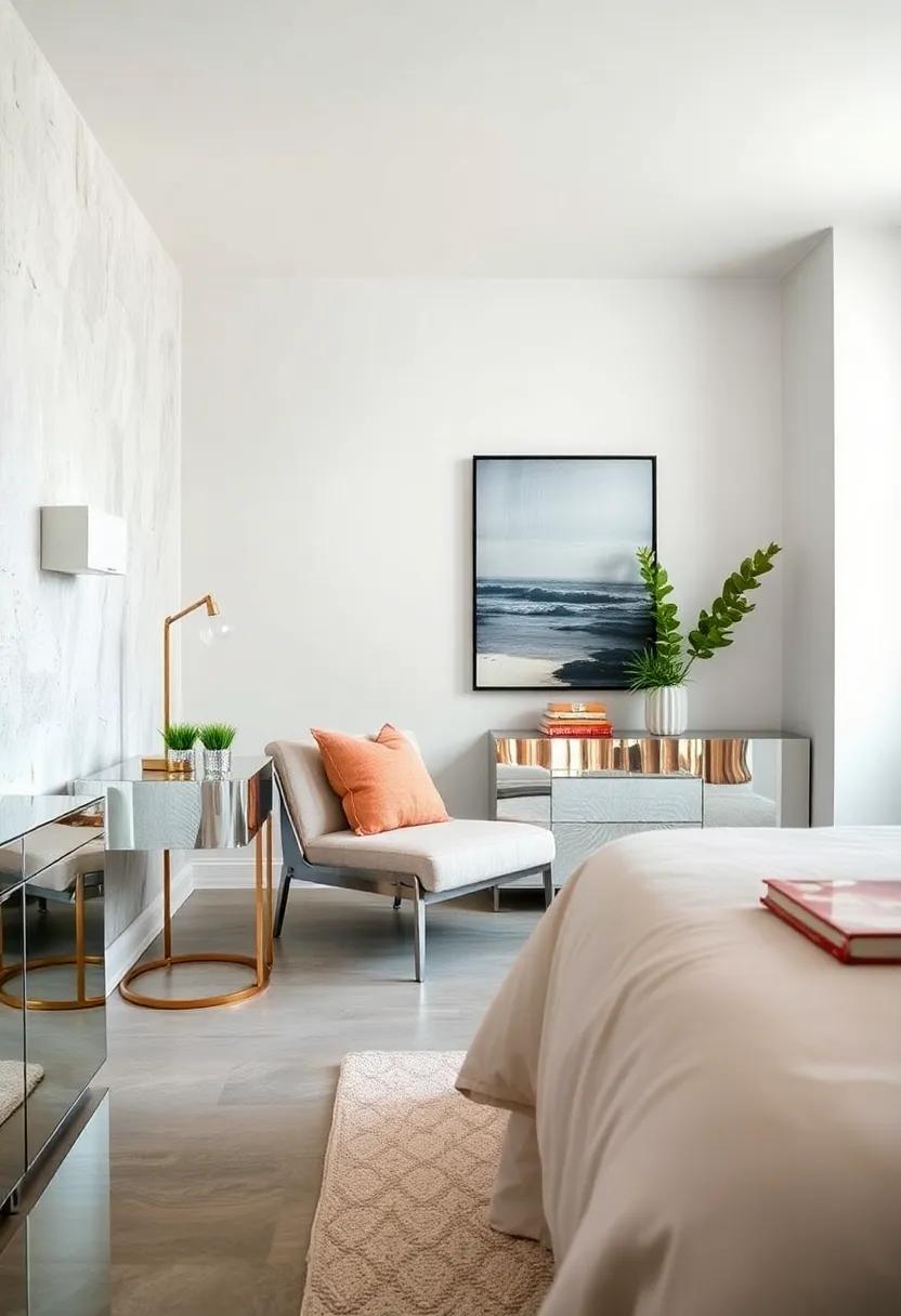 Reflective Accent Chair: Incorporate a mirrored accent chair ⁢that serves as ⁤both ⁣seating and a decorative piece, adding​ depth to your room