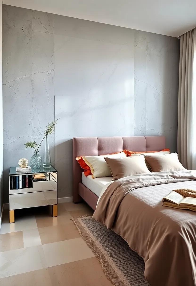 Statement Nightstands: Opt for​ mirrored nightstands that add a touch of glam while providing⁢ functional storage beside your‍ bed