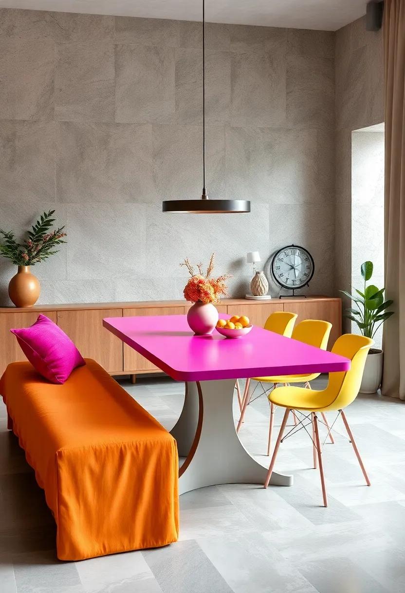 Color ‌Pop: A brightly painted dining table can ‌serve as​ a focal point while adding a cheerful⁢ touch to ⁤your eating area