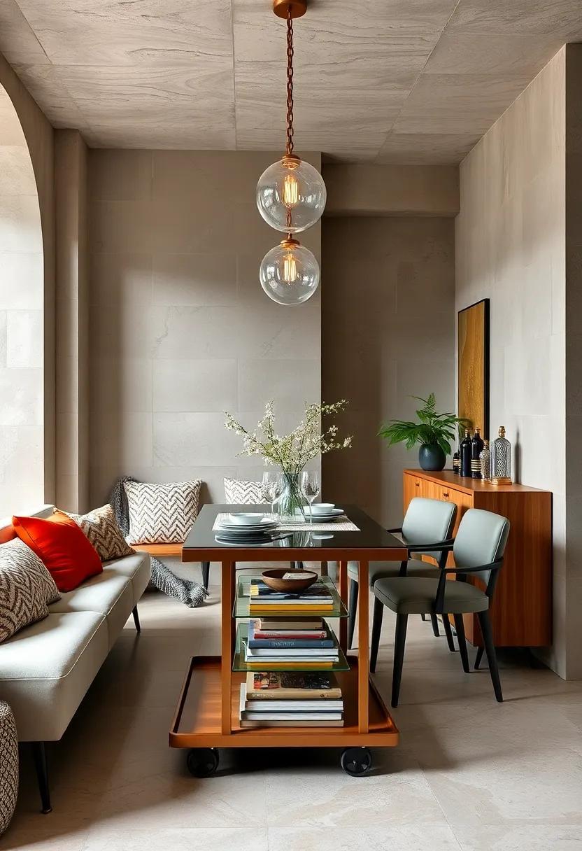 Serve and ⁣Style: Use a chic ‌cart as a ⁣dining table, offering mobility and extra⁣ storage while augmenting ⁤the style of ‍your dining area