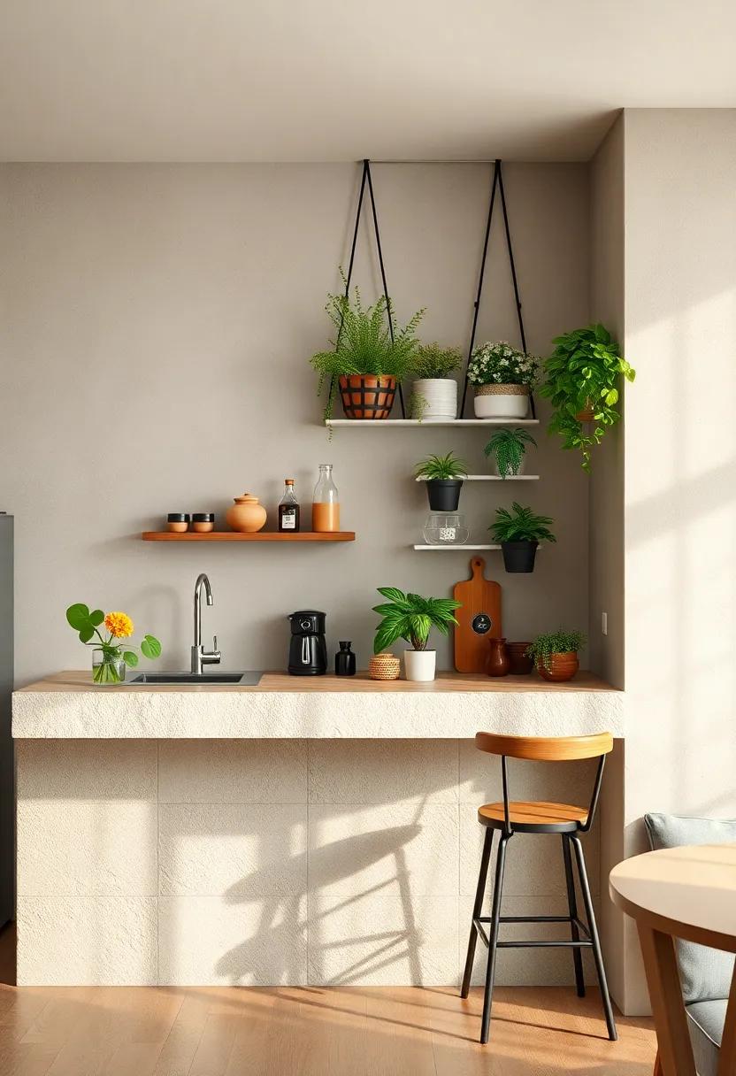Create a Vertical Garden: Hang‍ planters with herbs or ‍small⁣ plants to infuse freshness and a pop of greenery