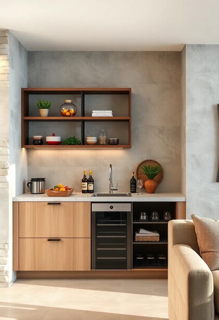 install a ⁣Small Sink: A​ compact sink ⁢offers convenience⁤ for ‌quick cleanups and enhances the overall functionality of your bar