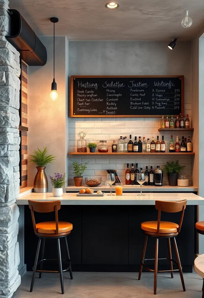 Introduce a Chalkboard Menu:⁣ Personalize your bar ‌space with a ⁤chalkboard to write daily specials or your favorite drinks