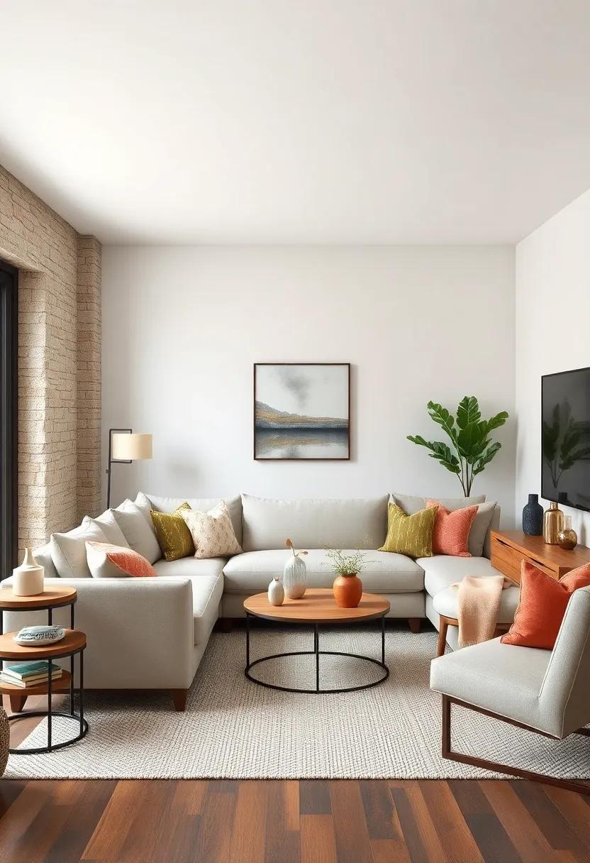 Smart ​Storage ⁤Solutions: ‌This ⁣living room⁤ design incorporates a sectional with hidden storage,⁢ seamlessly blending the need for organization‍ with stylish aesthetics