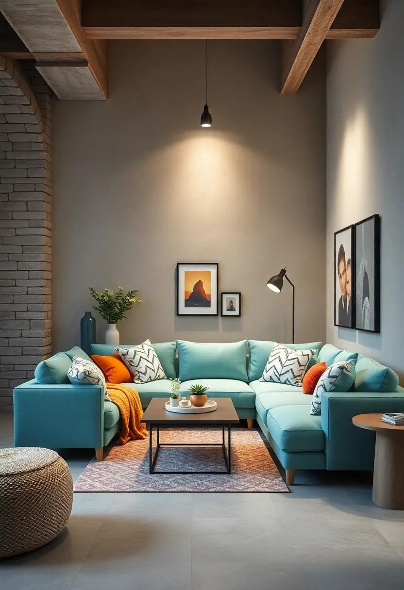 Family-Friendly Fun: ‌Highlighting durability and comfort,this section sofa in a playful hue is surrounded by family photos and easy-to-clean fabrics