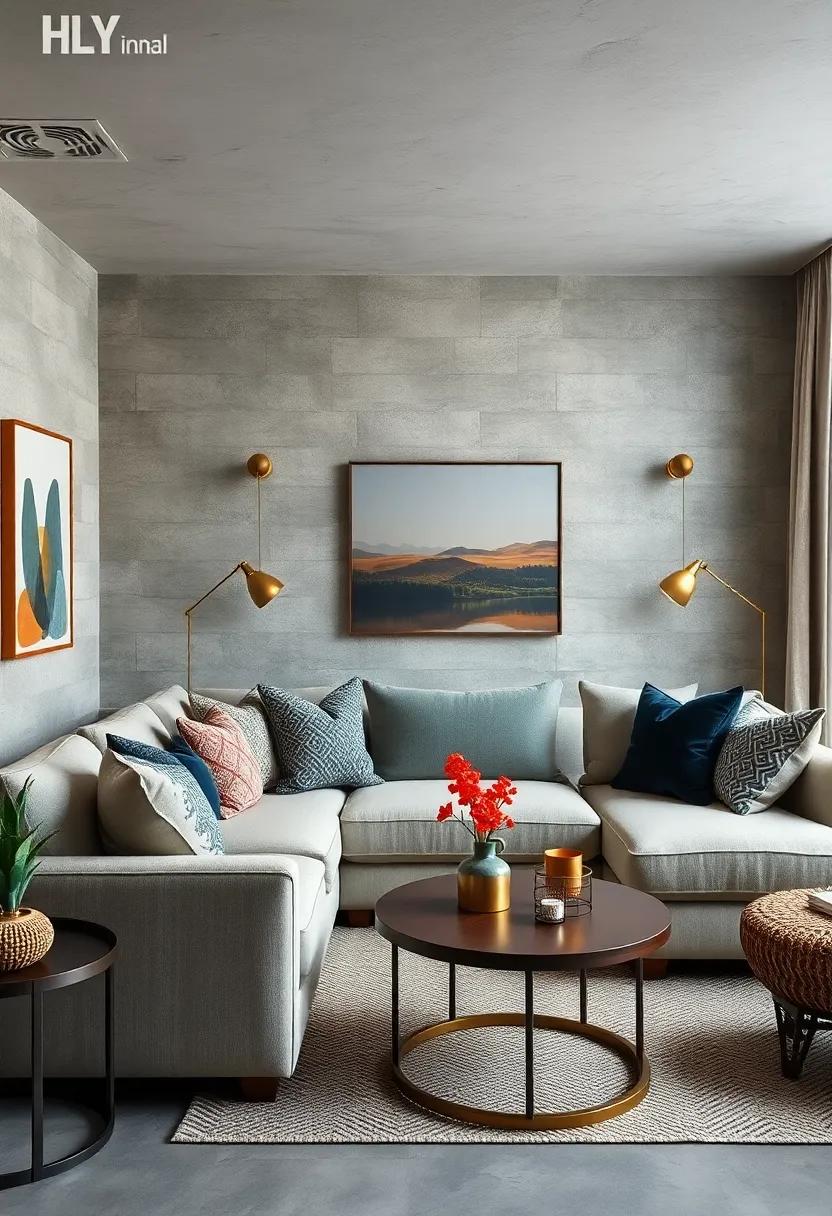Eclectic⁣ Elegance: A sophisticated small living⁤ room where a sectional mixes patterns ​and textures, creating ‌an inviting and layered space