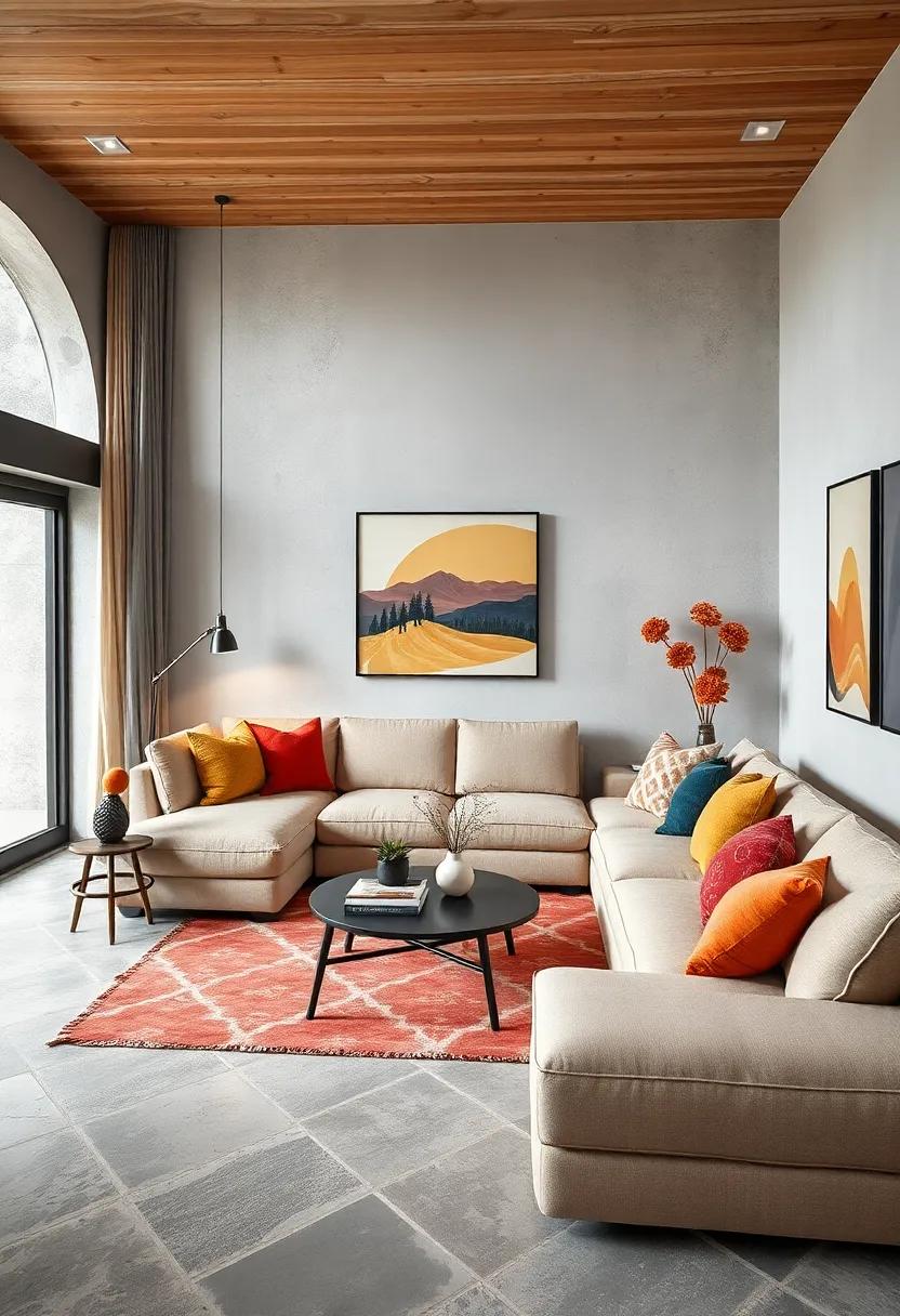 Geometric ‍Play:‍ Showcasing ⁤a sectional with ​interesting shapes and bold ​designs,this living ⁤room is a contemporary take ⁤on classic styles,attracting ‍attention