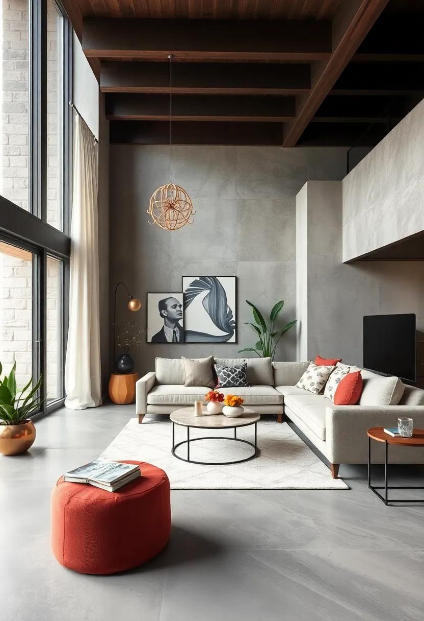 Open Concept Harmony: This layout features a sectional that defines space without segmentation,⁣ making a small living room feel both functional and ​stylish