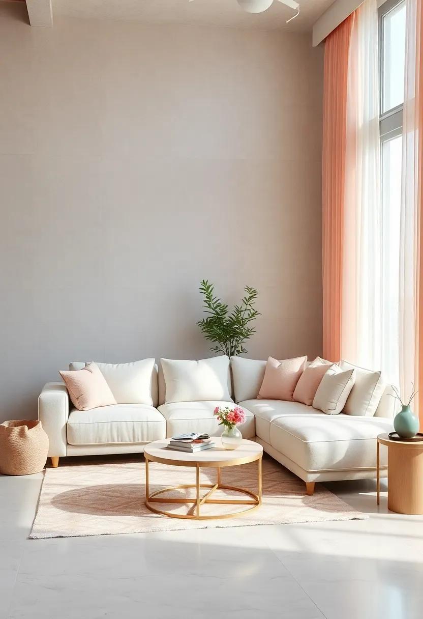 Soft Pastel Paradise: A dreamy setting with a‍ light pastel sectional that ⁢blends seamlessly with soft curtains, creating a ⁢whimsical‍ and inviting ⁢atmosphere