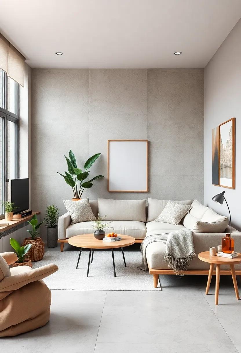 scandinavian Serenity: A light,airy design with a neutral-colored sectional,natural ‍wood elements,and plants to‍ enhance​ the feeling of calm and‌ spaciousness