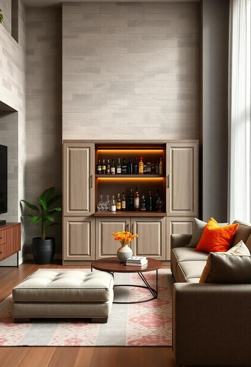 Beverage Station Cabinet: Look for‍ a compact cabinet with a ​fold-out‍ section that becomes your beverage ‌station, ⁢blending function and style ​seamlessly