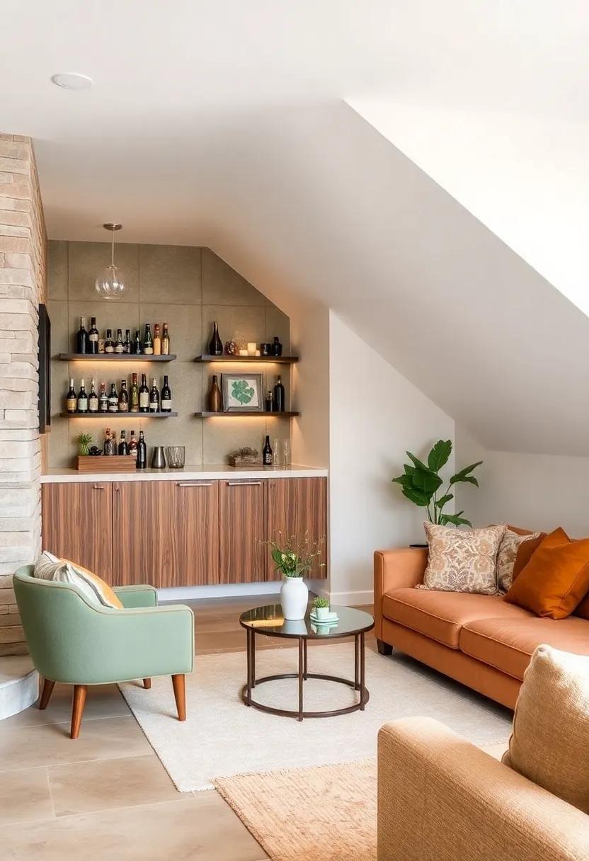 Under-Stair Alcove: ⁣Utilize the space under your⁣ stairs​ by creating a cozy bar nook with shelves for bottles and a small⁣ countertop for⁣ mixing drinks