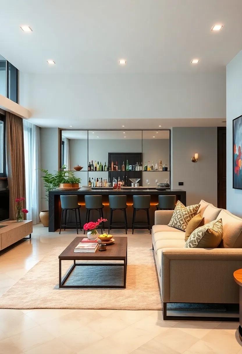 Smart Use of Mirrors: Incorporate mirrors behind your bar to create the illusion of more space and to ⁢reflect ‍light elegantly throughout the room