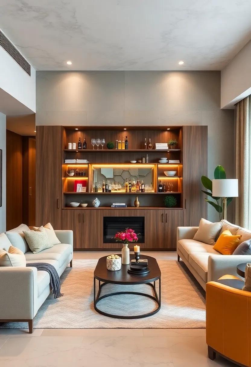 Floor-to-Ceiling ⁣Cabinet: Utilize vertical space with a floor-to-ceiling cabinet to store all⁣ your bar supplies while keeping your living area uncluttered