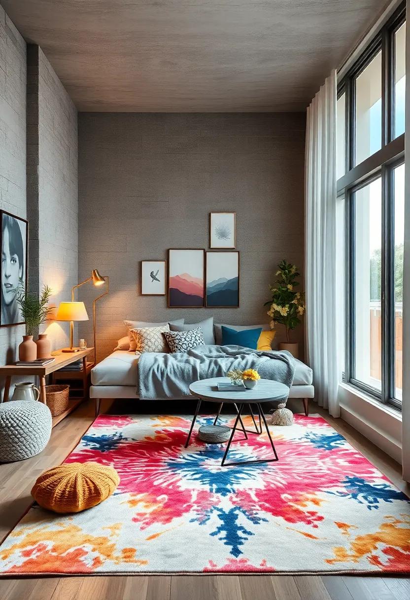 Personalize a Basic Rug with DIY ​Tie-Dye Techniques