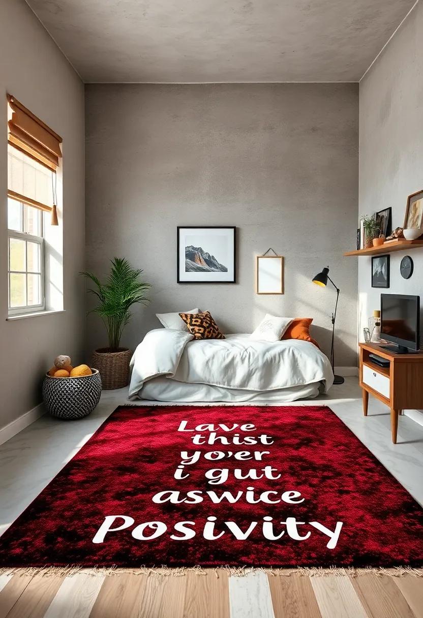 Add a Rug with Inspirational Quotes to⁤ spark Positivity